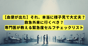 【血便が出た】それ、本当に様子見で大丈夫?救急外来に行くべき?専門医が教える緊急度セルフチェックリスト