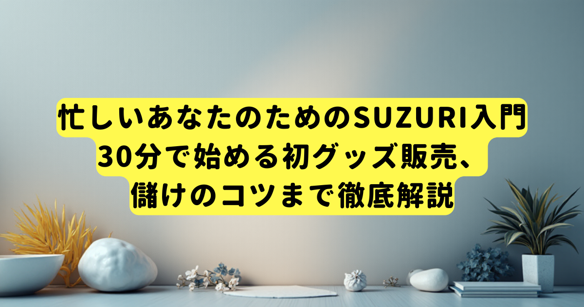 忙しいあなたのためのSUZURI入門|30分で始める初グッズ販売、儲けのコツまで徹底解説