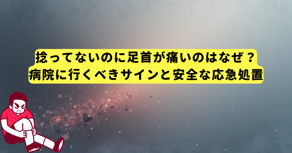 捻ってないのに足首が痛いのはなぜ?病院に行くべきサインと安全な応急処置