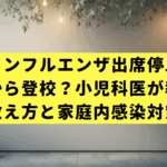 【インフルエンザ出席停止】いつから登校？小児科医が教える数え方と家庭内感染対策