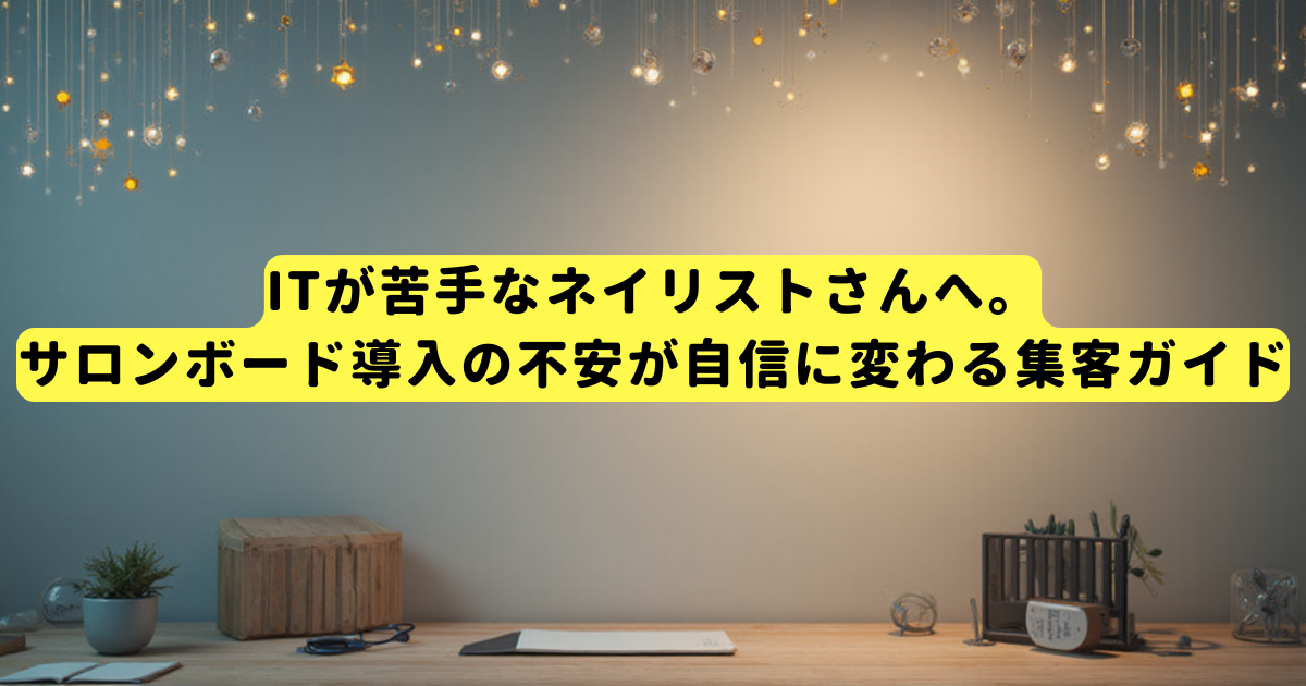 ITが苦手なネイリストさんへ。サロンボード導入の不安が自信に変わる集客ガイド