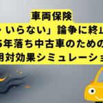 車両保険「いる・いらない」論争に終止符を。5年落ち中古車のための費用対効果シミュレーション
