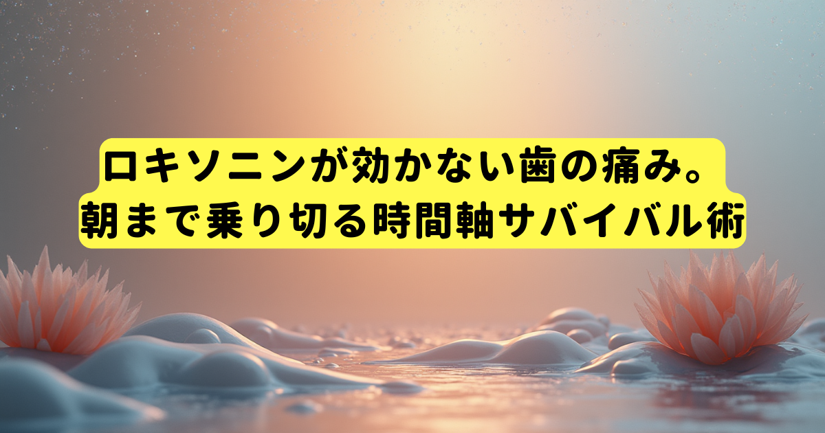 ロキソニンが効かない歯の痛み。朝まで乗り切る時間軸サバイバル術