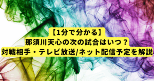 【1分で分かる】那須川天心の次の試合はいつ?対戦相手・テレビ放送/ネット配信予定を解説
