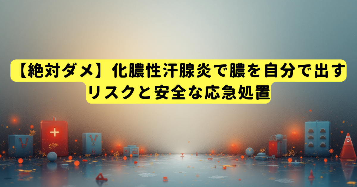 【絶対ダメ】化膿性汗腺炎で膿を自分で出すリスクと安全な応急処置
