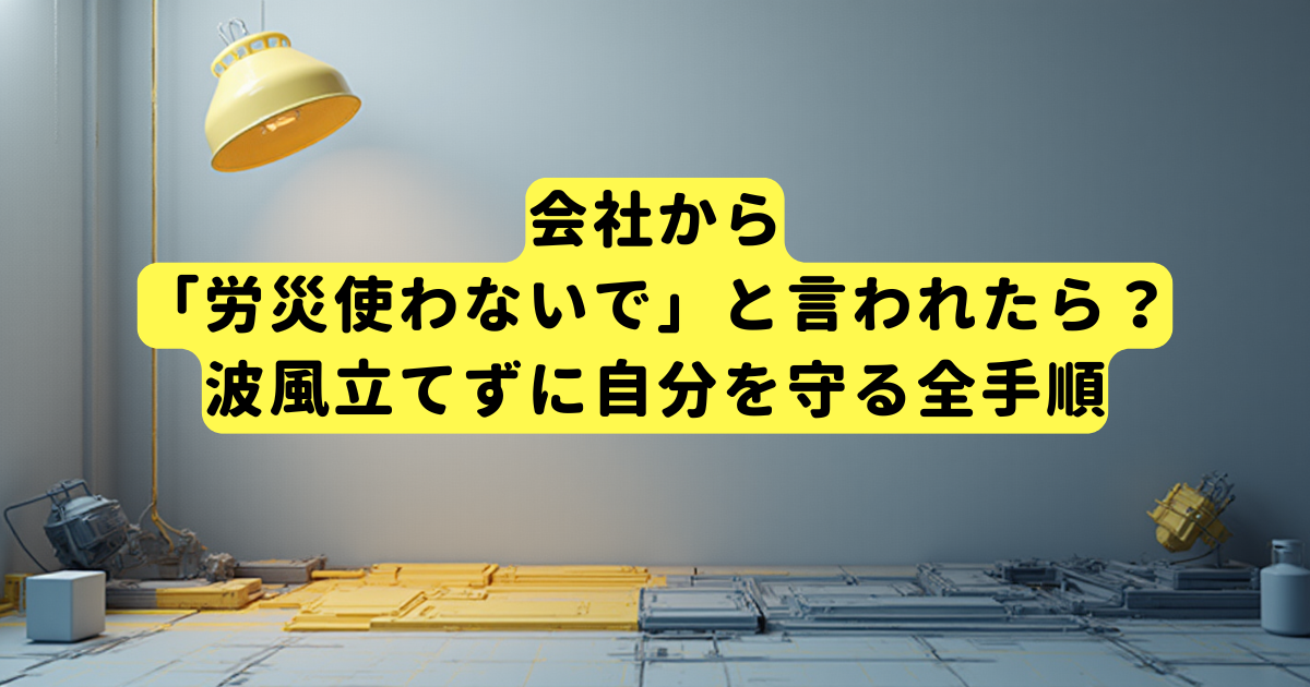 会社から「労災使わないで」と言われたら？波風立てずに自分を守る全手順