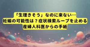 「生理きそう」なのに来ない…妊娠の可能性は？症状検索ループを止める産婦人科医からの手紙