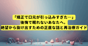 「矯正で口元が引っ込みすぎた…」後悔で眠れないあなたへ。絶望から抜け出すための正直な話と再治療ガイド