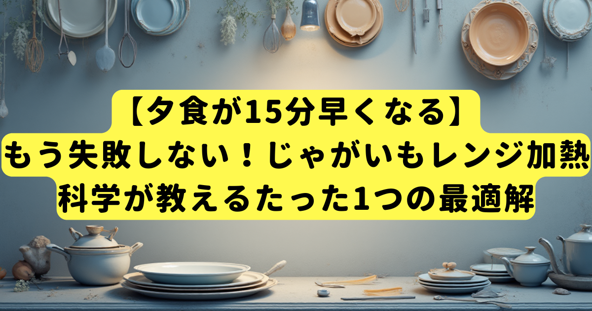 【夕食が15分早くなる】もう失敗しない!じゃがいもレンジ加熱、科学が教えるたった1つの最適解