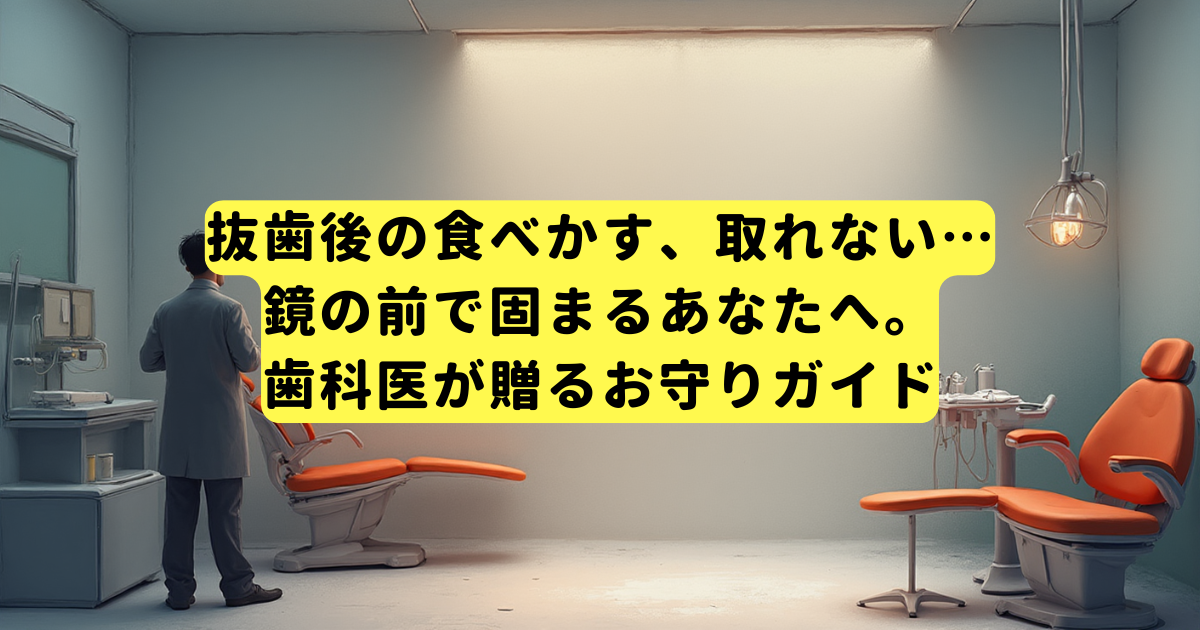 抜歯後の食べかす、取れない…鏡の前で固まるあなたへ。歯科医が贈るお守りガイド
